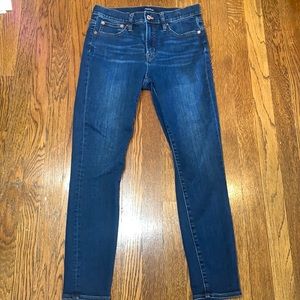 J Crew 9” High-Rise Toothpick skinny jeans